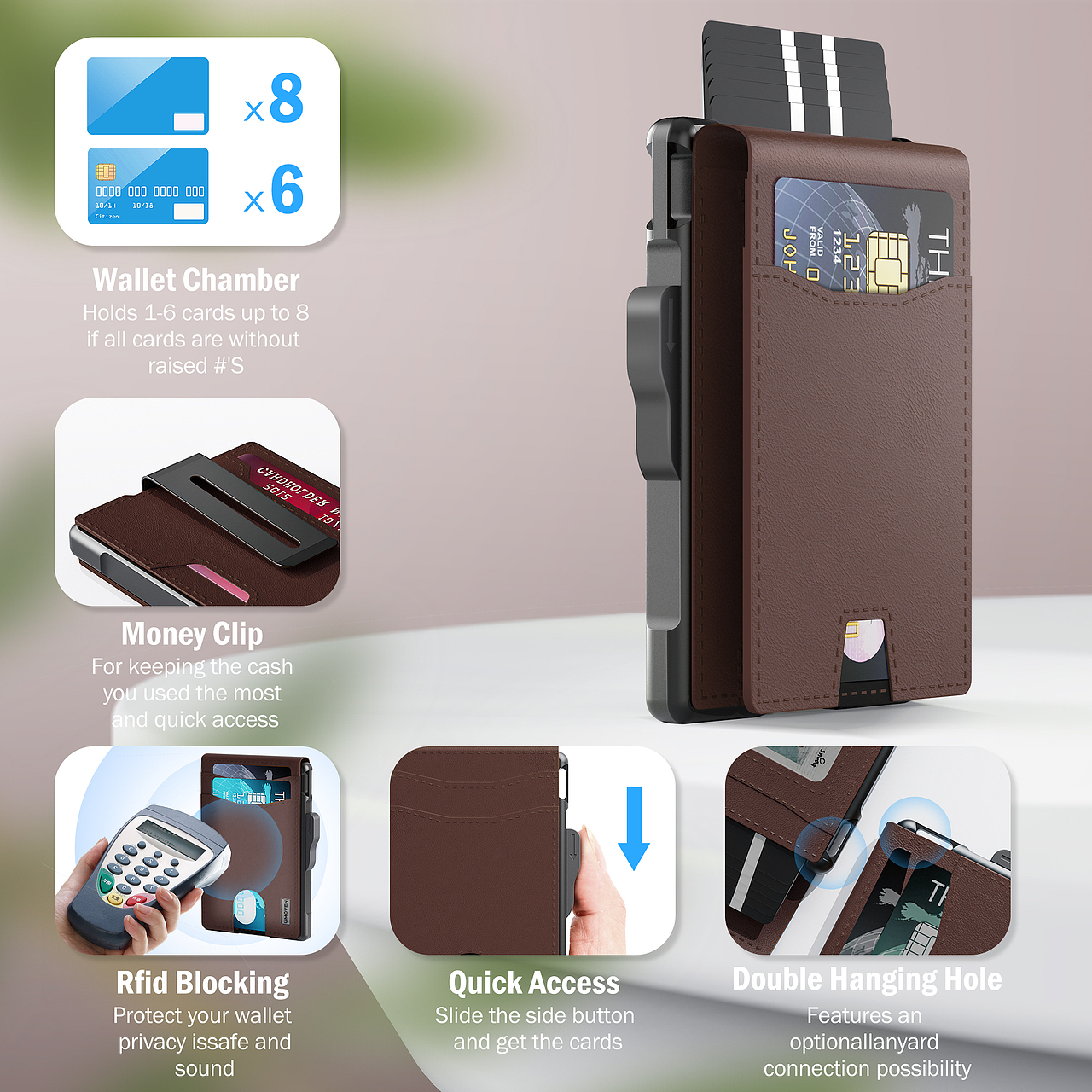 亚马逊卡夹钱包渲染设计