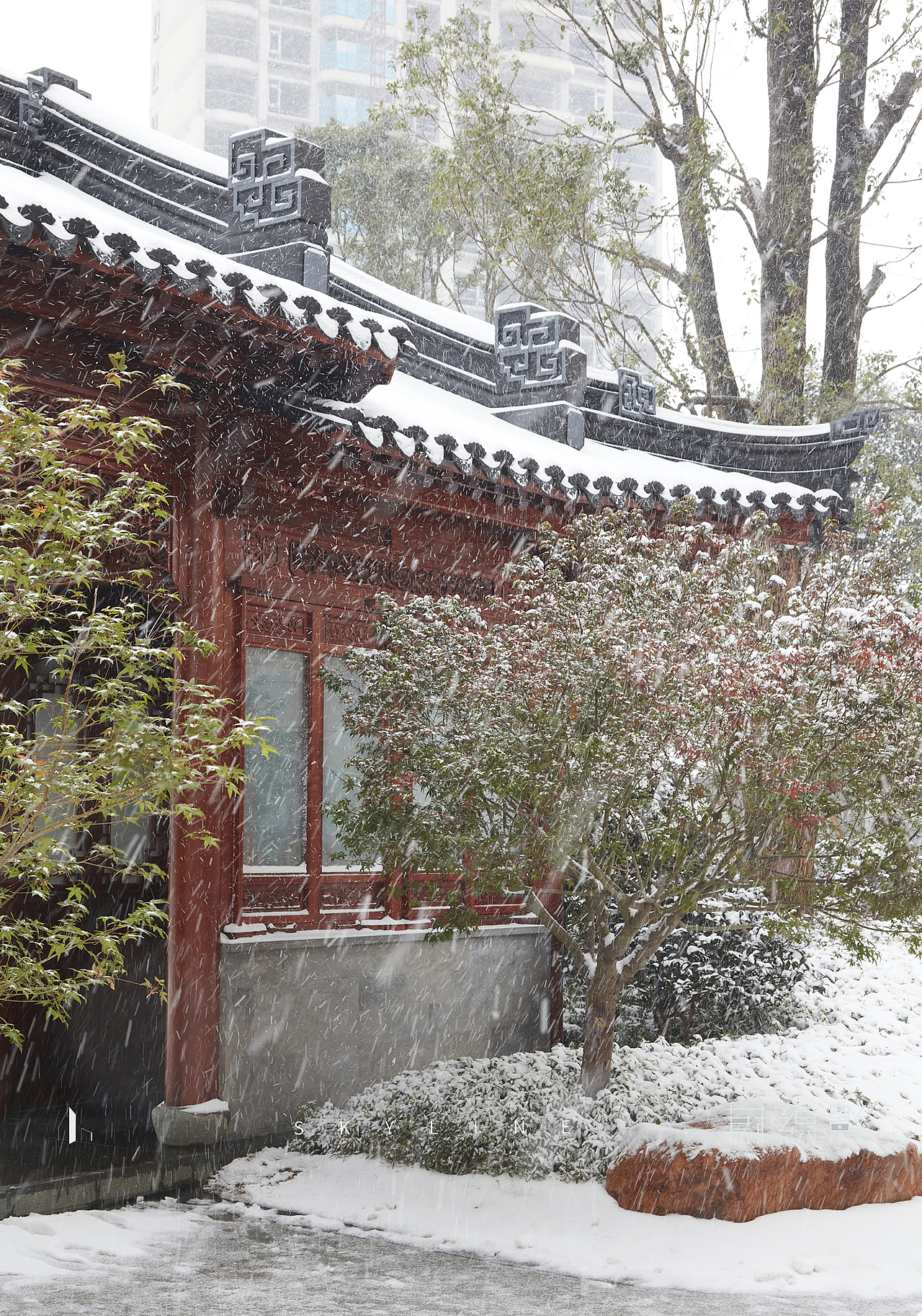 园林拍摄|建筑地产商业摄影|美成仙境的长沙星河湾雪景