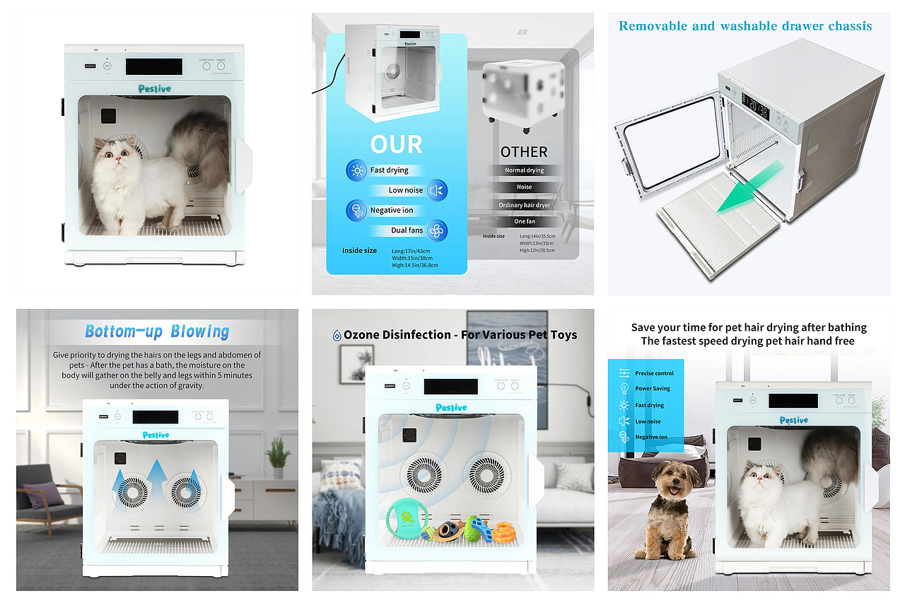 【亚马逊主图; 宠物烘干机】