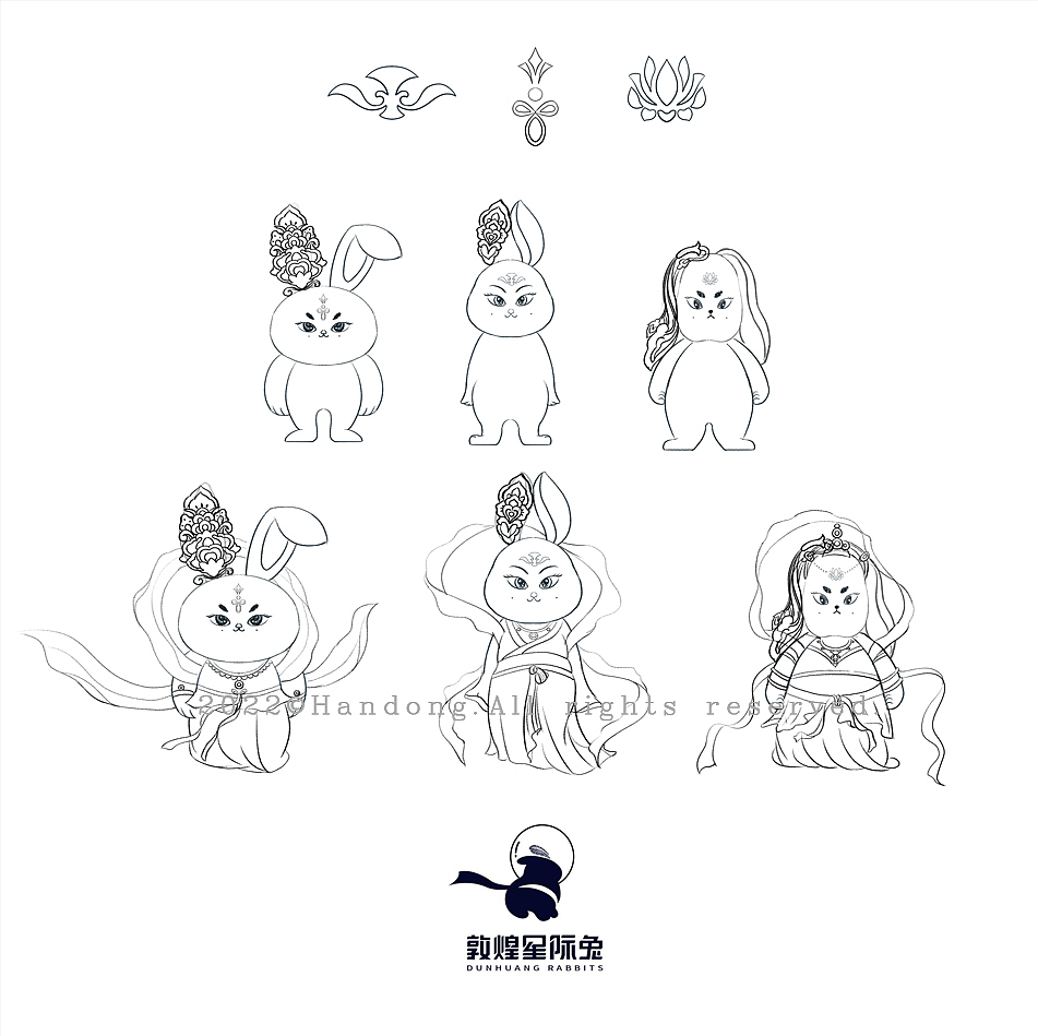 敦煌星际兔+兔年门神（图ZMjk3ODI0MDQw） - 新锐潮流插画 - 站酷设计师爱谷穗的猫原创素材 - 站酷ZCOOL