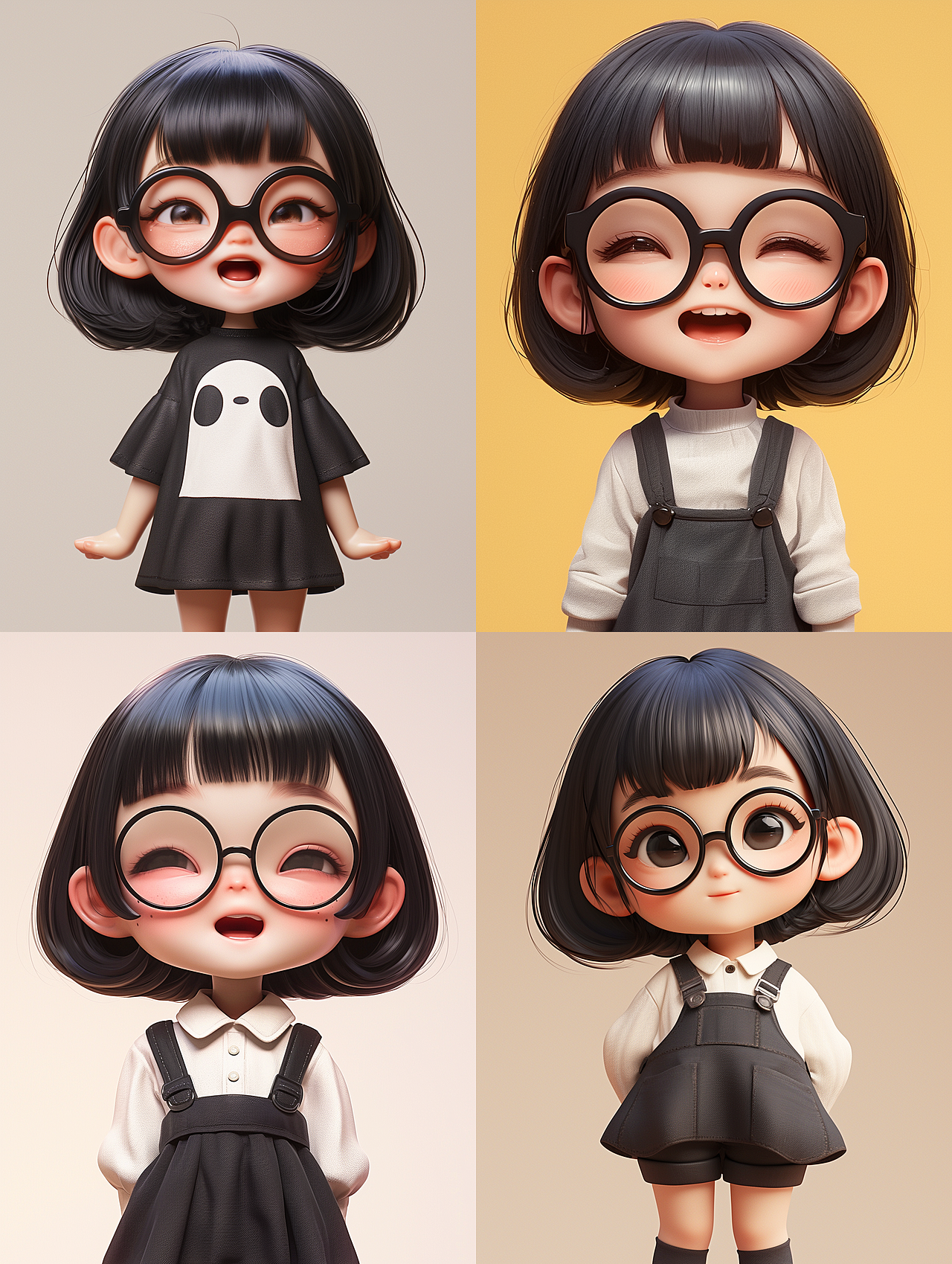 Midjourney生成 AI创作——可爱卡通女孩形象（图ZMzYyOTk1NDg4） - AI作品 - 站酷设计师格格茶部落原创素材 - 站酷ZCOOL