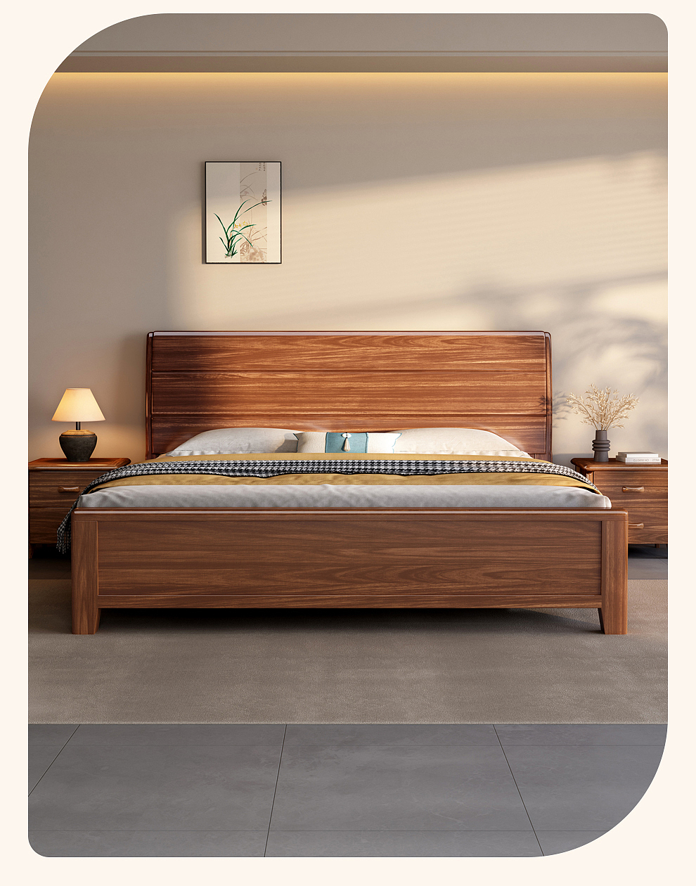 新中式/复古风/实木床详情页（图ZMzY0NTg3ODM2） - 电商 - 站酷设计师水里游的菜鸟原创素材 - 站酷ZCOOL