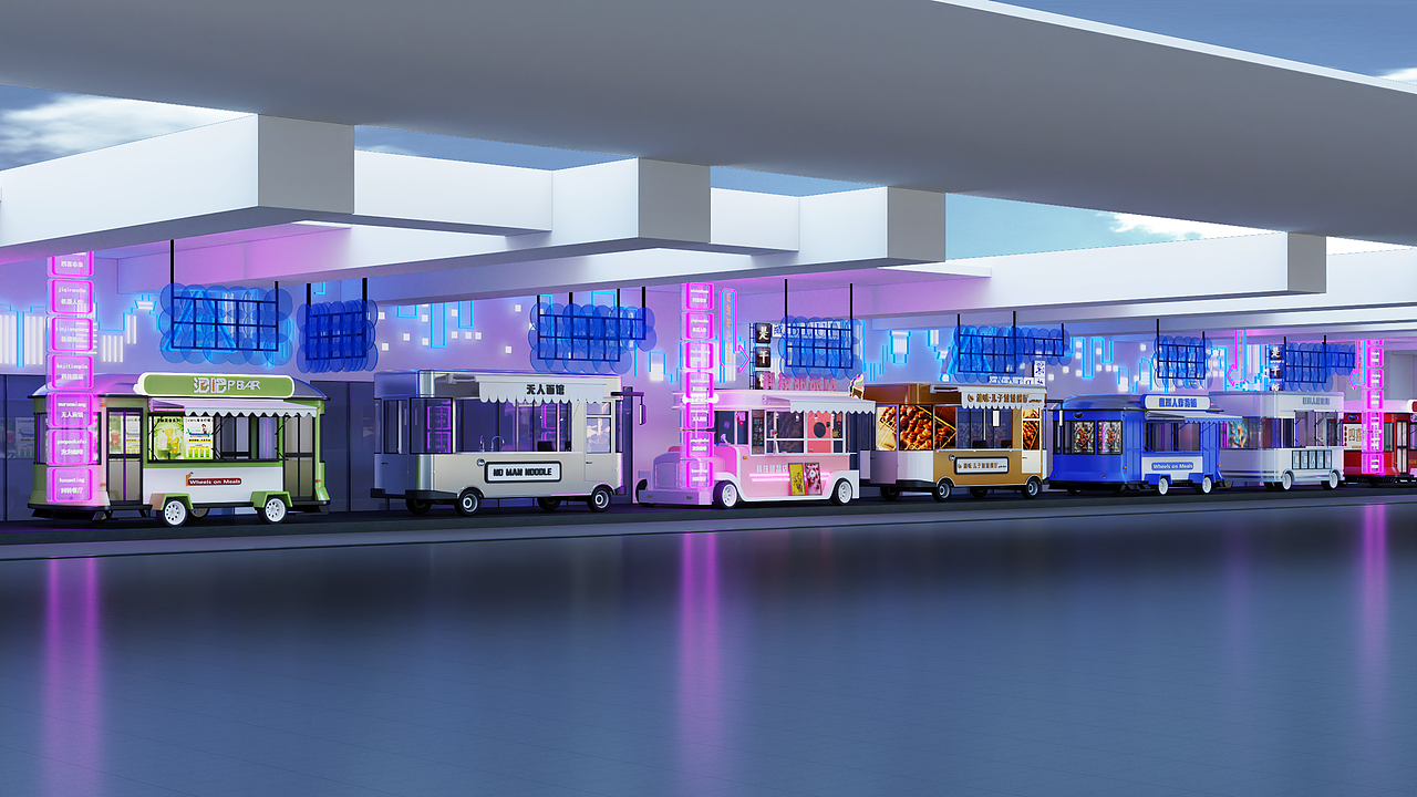 赛博朋克餐饮街区