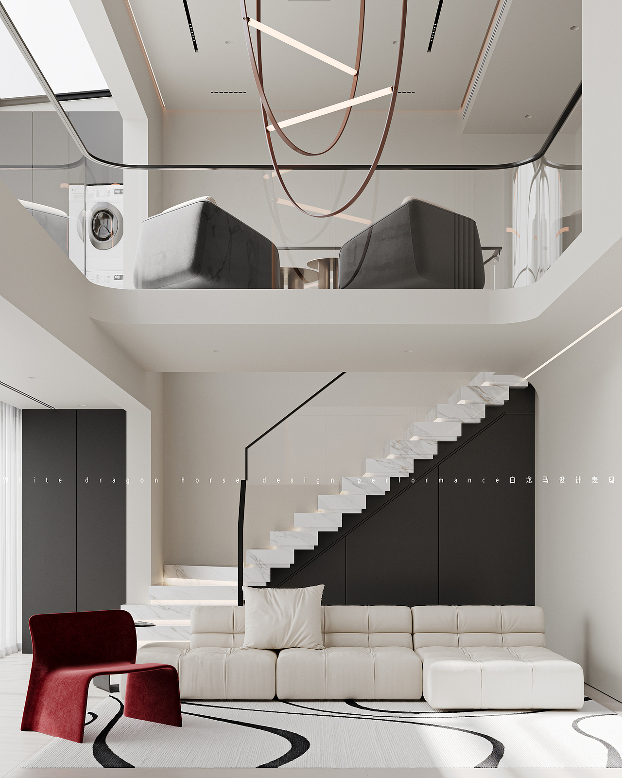 现代简约别墅——白龙马效果图