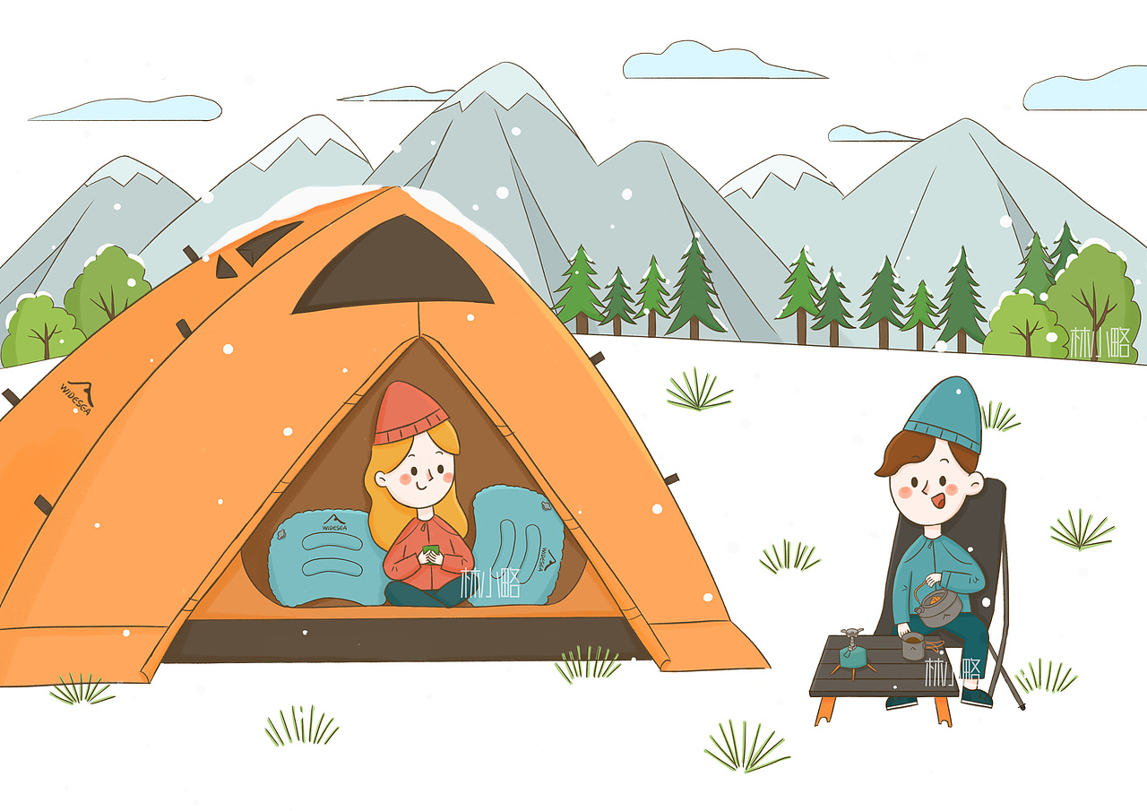 一起去露营（图ZMzQ3NDQ2MzM2） - 商业插画 - 站酷设计师林小略原创素材 - 站酷ZCOOL