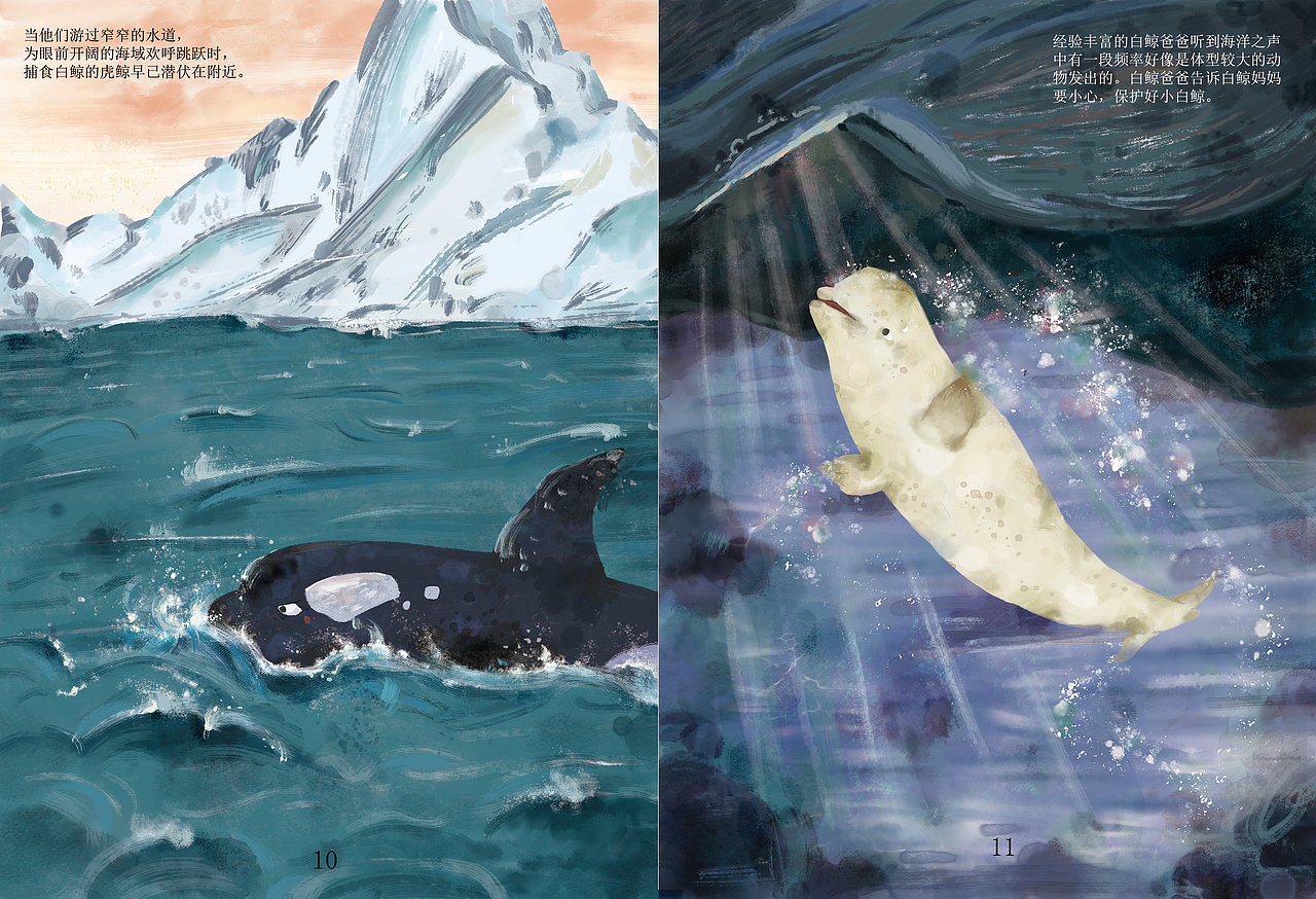 繪本《海洋幽靈——白鯨》（已出版）（圖ZMzY0NzE5MzYw） - 繪本 - 站酷設計師易之的畫筆原創(chuàng)素材 - 站酷ZCOOL