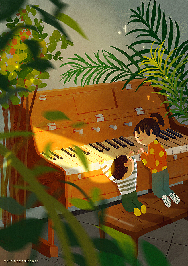 有我陪你长大/60天色彩速涂（图ZMzA0Nzc1MTMy） - 创作习作 - 站酷设计师豆丁洋原创素材 - 站酷ZCOOL