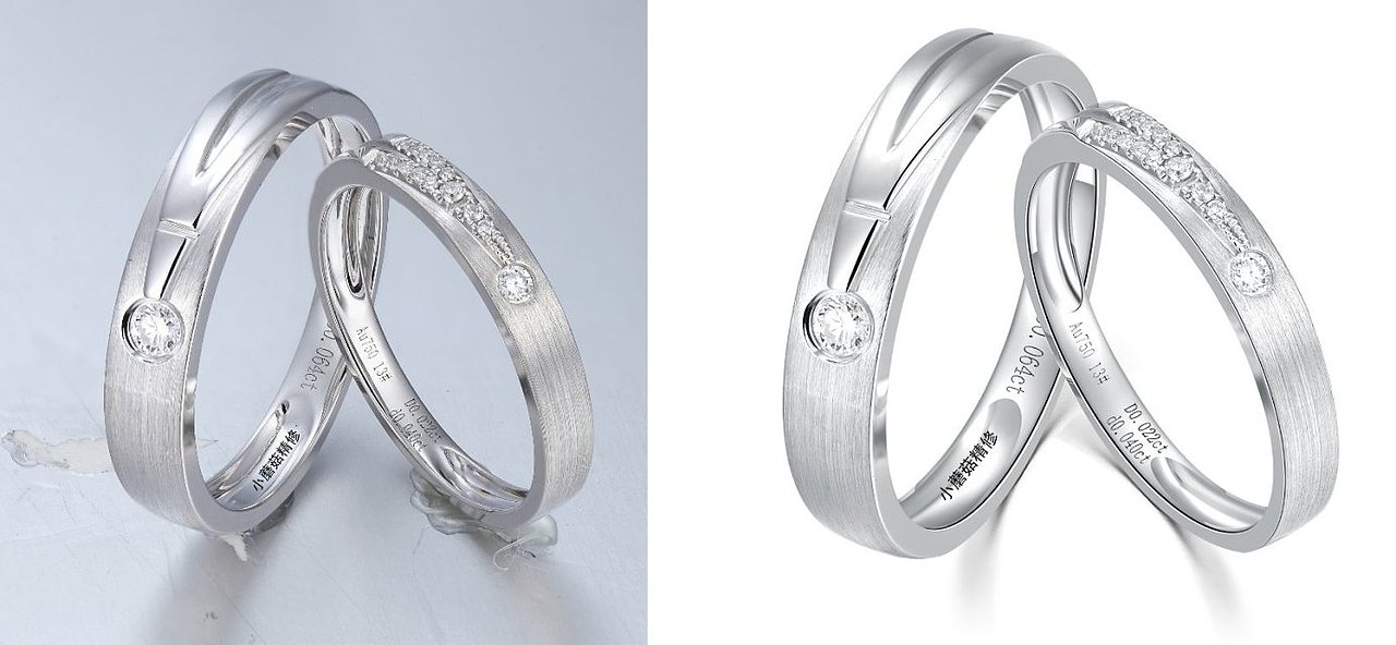 情侣戒指珠宝精修效果图