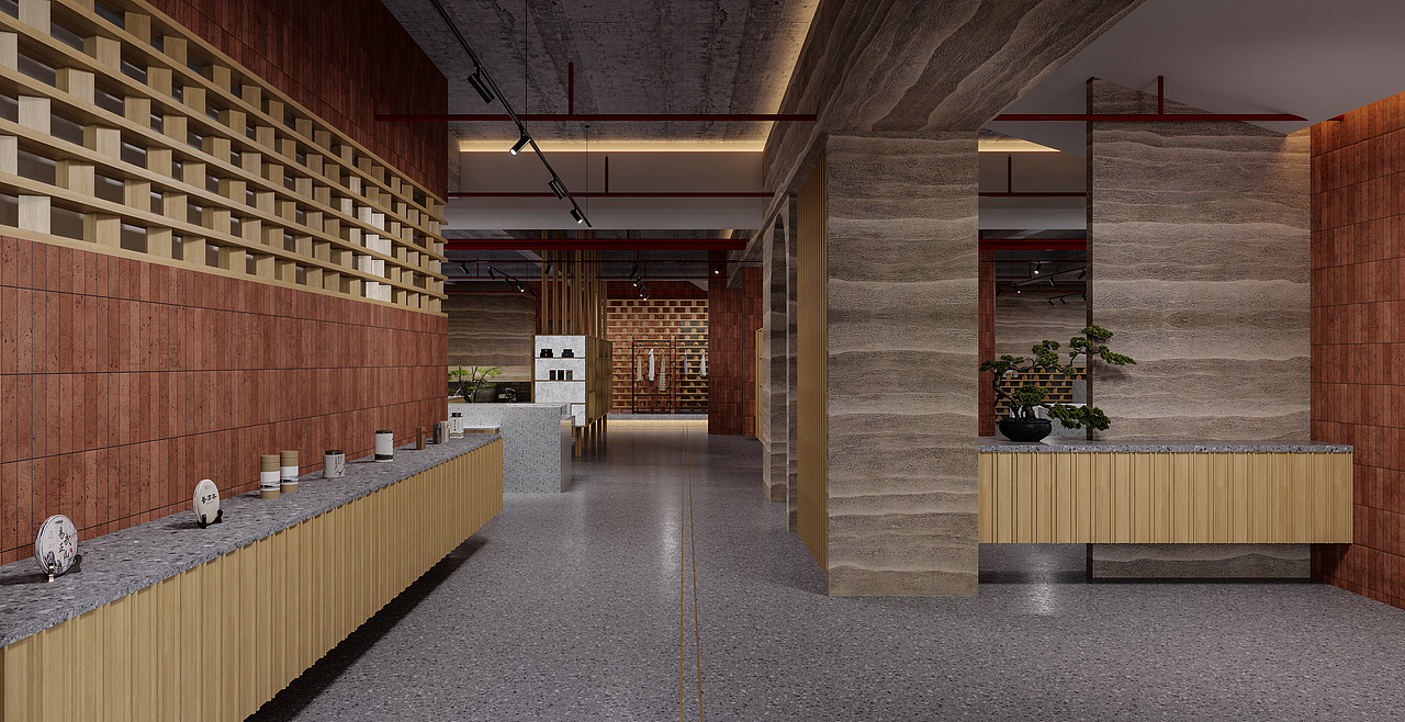 中端图-工装茶室渲染