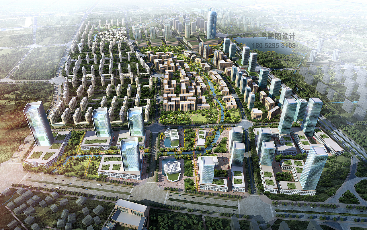 城市规划鸟瞰图作品