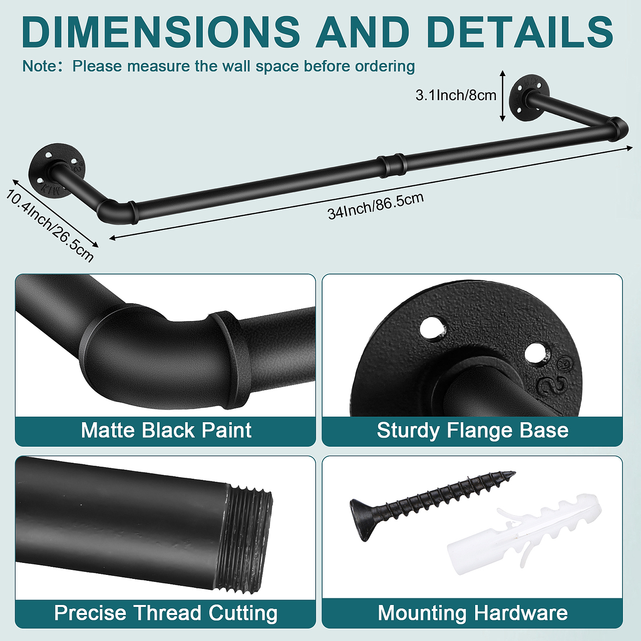 亚马逊-工业管衣服展示架
