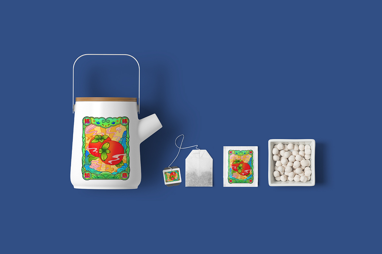 柿柿如意国潮插画