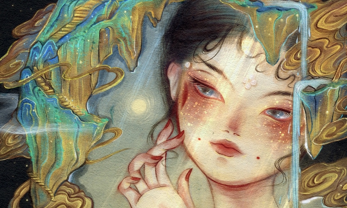 我见青山多妩媚，料青山见我应如是---ipad古风练习（图ZMzM4Mzk0ODY0） - 商业插画 - 站酷设计师柒十二凉原创素材 - 站酷ZCOOL