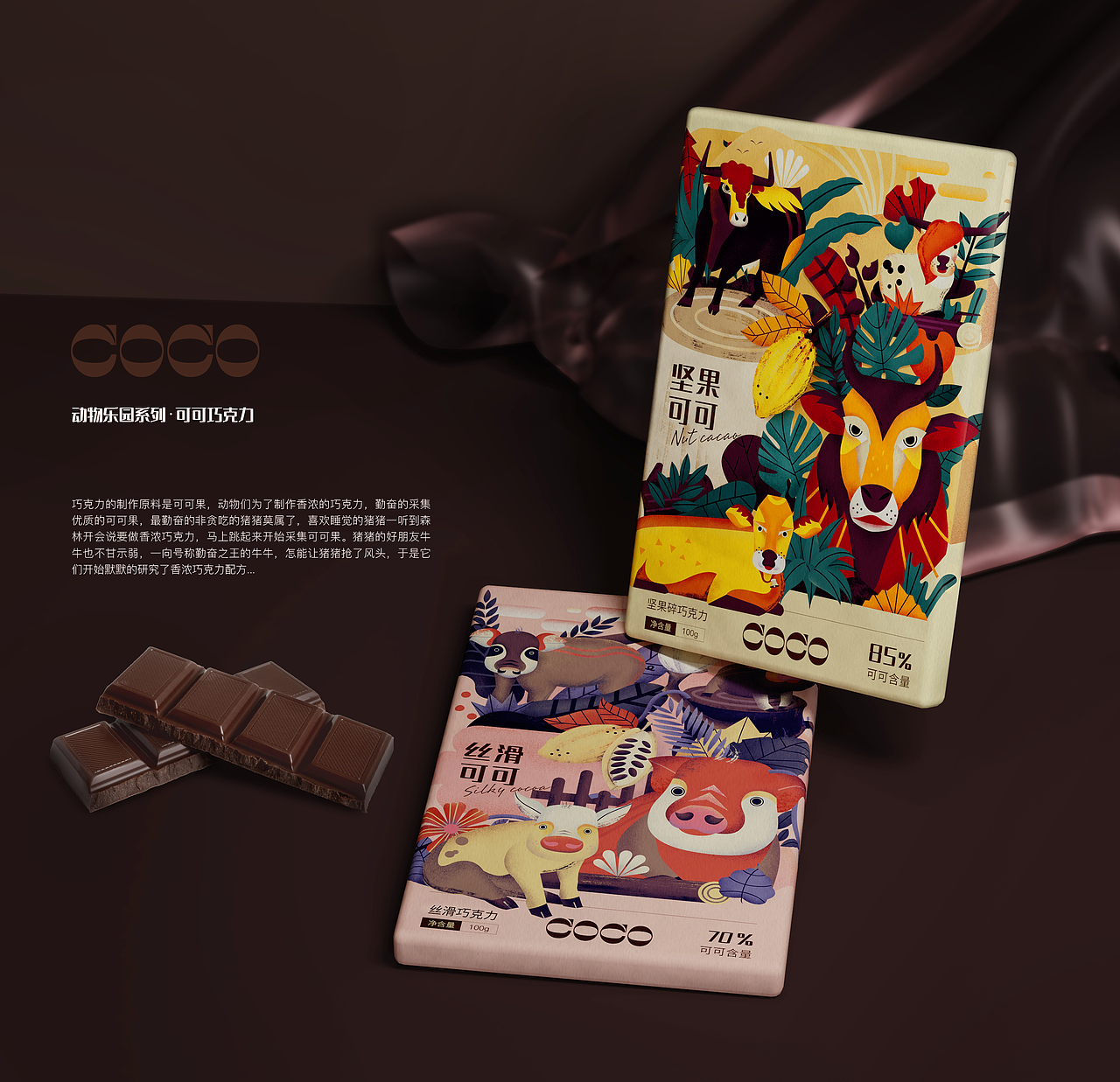 COCO动物乐园巧克力品牌包装设计（图ZMzM3MTk3ODAw） - 包装 - 站酷设计师粥粥粥Lami原创素材 - 站酷ZCOOL