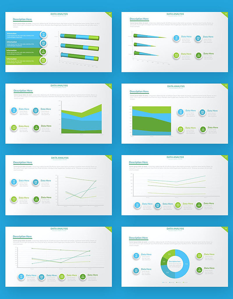 智能数据市场规模调研数据分析总结图形图表PPT模板