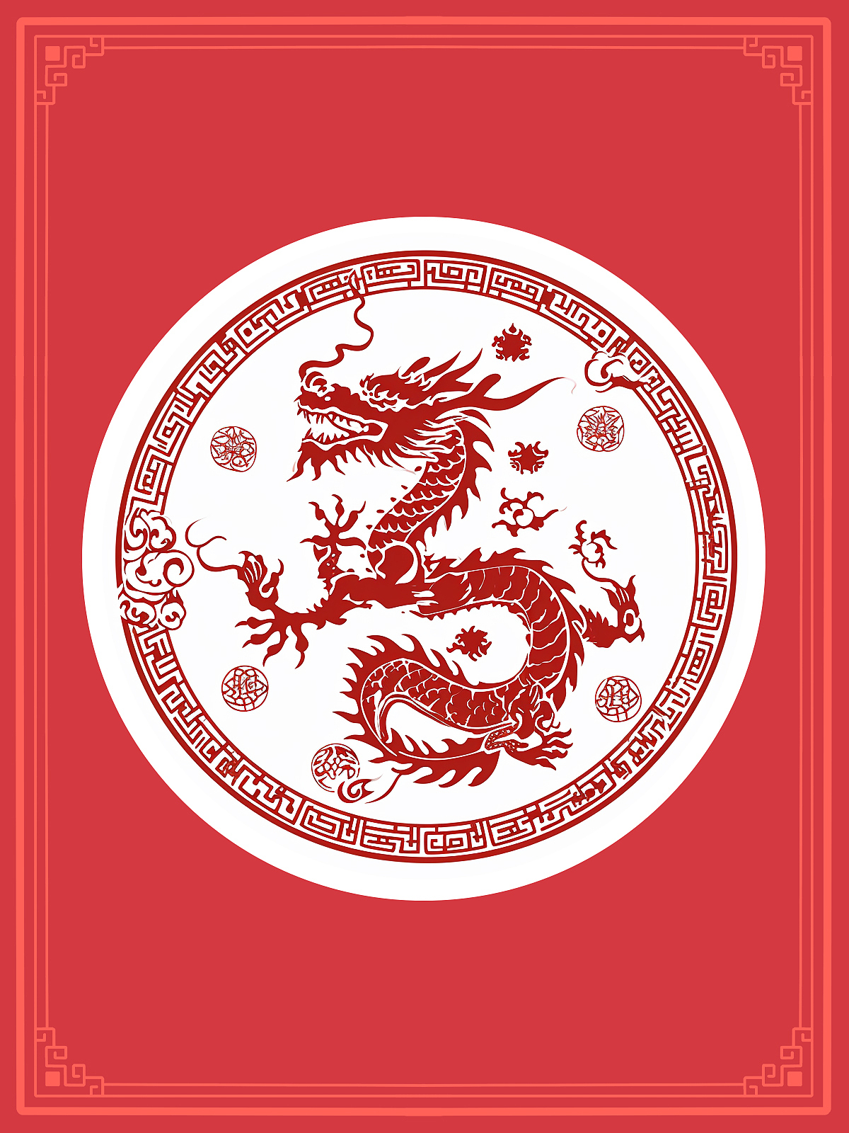 龙年印章图案｜中国传统纹样龙纹图案