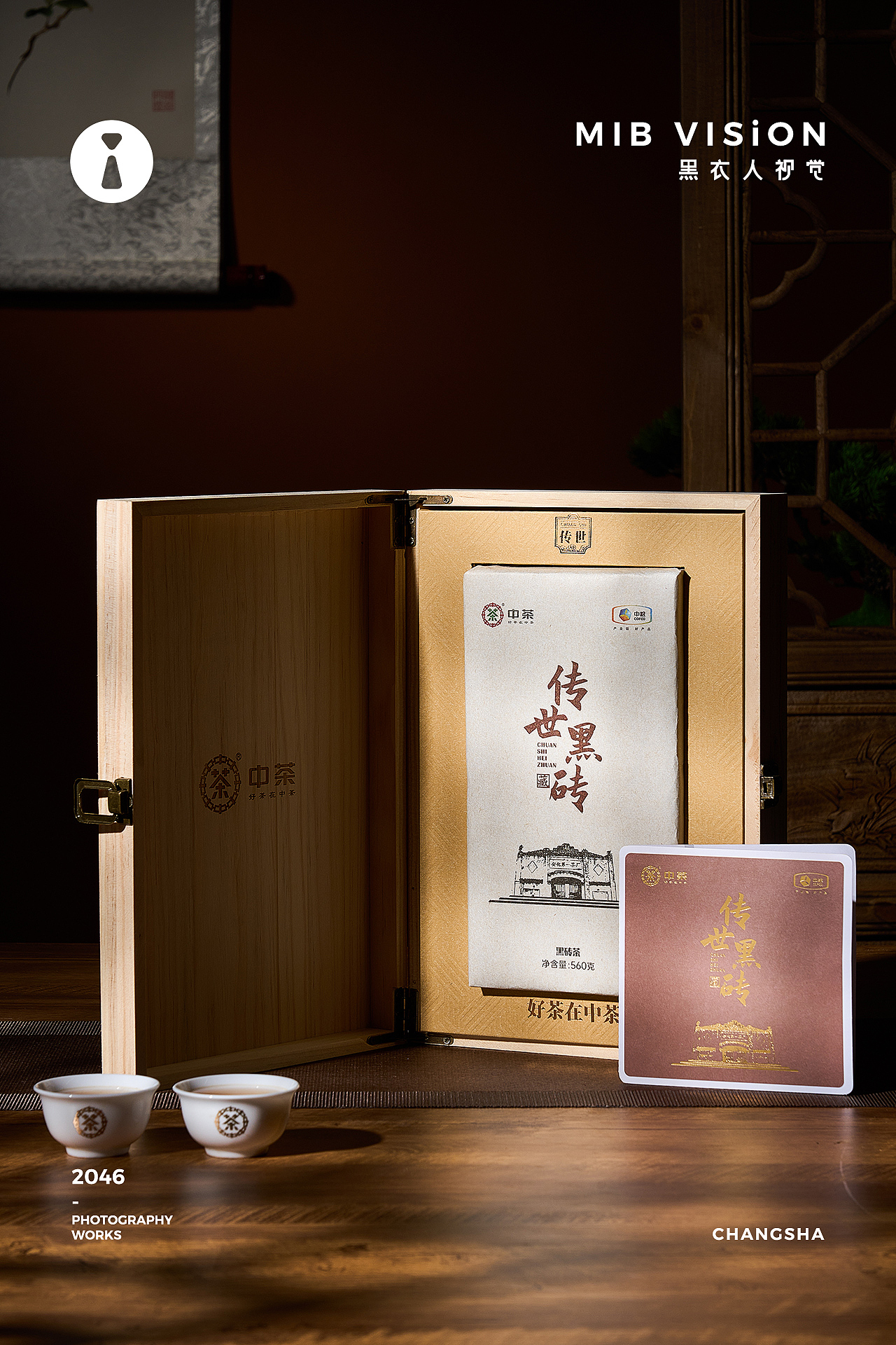 《中茶》传世黑砖 长沙黑衣人摄影