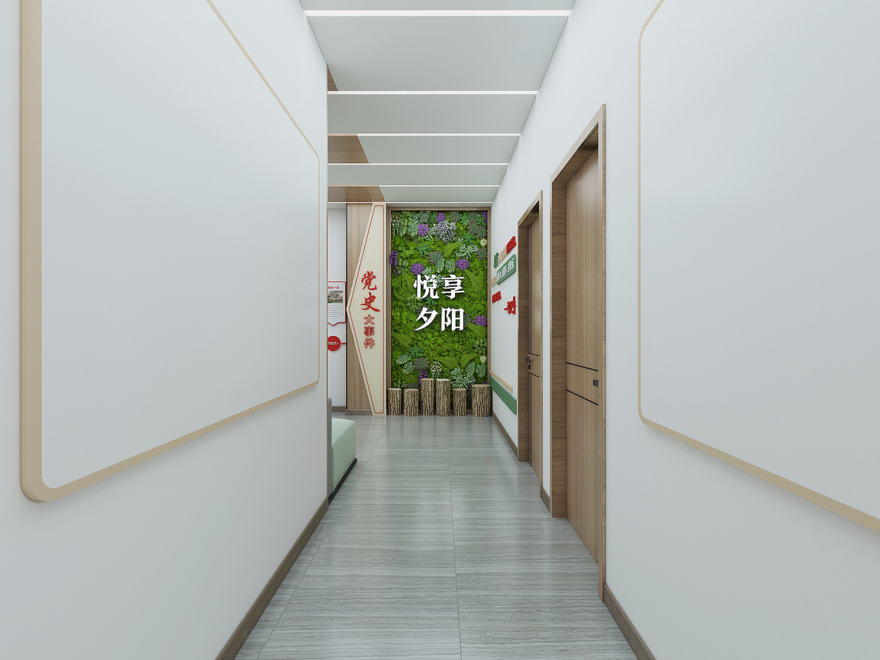 积翠社区党群服务中心（1）党建走廊文化（图ZMzAzNjI3ODk2） - 建筑/空间 - 站酷设计师大鹏文化设计原创素材 - 站酷ZCOOL
