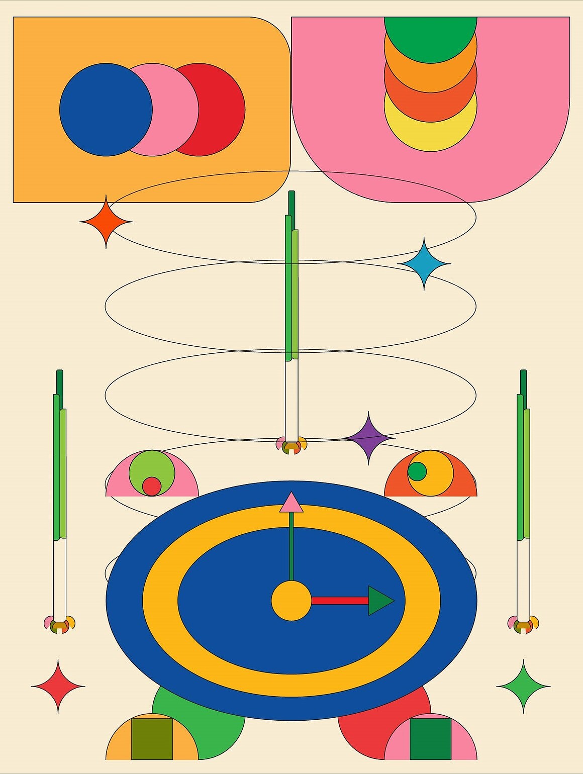 三口设计分享一组 抽象的数字艺术极简主义海报设计