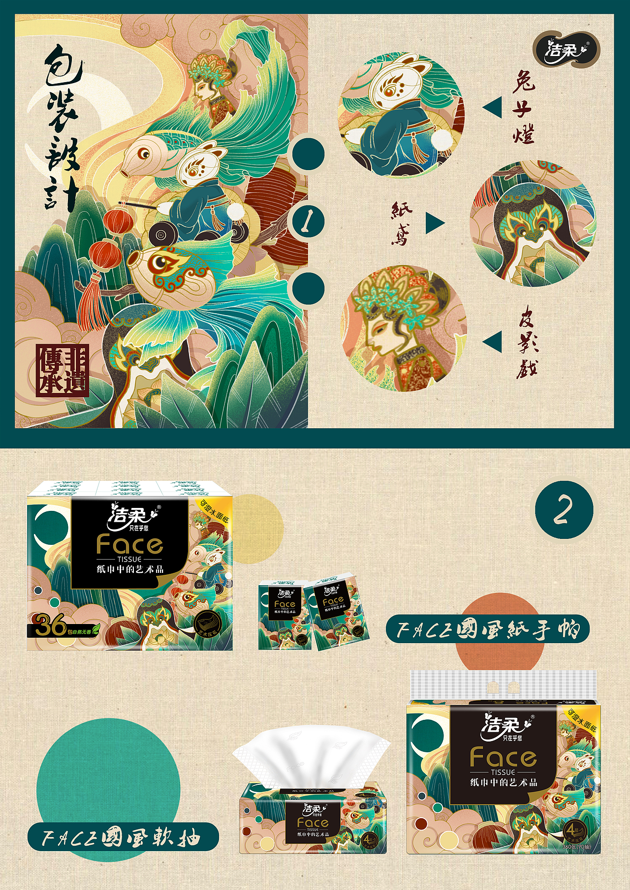 非遗传承纸巾包装设计（图ZMzE3MDI5NzYw） - 包装 - 站酷设计师maryhong原创素材 - 站酷ZCOOL