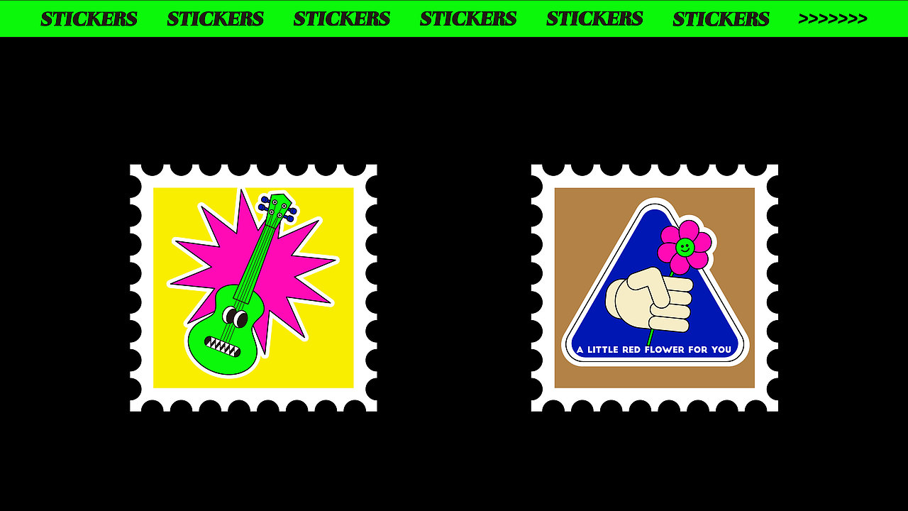 描边插画-贴纸设计