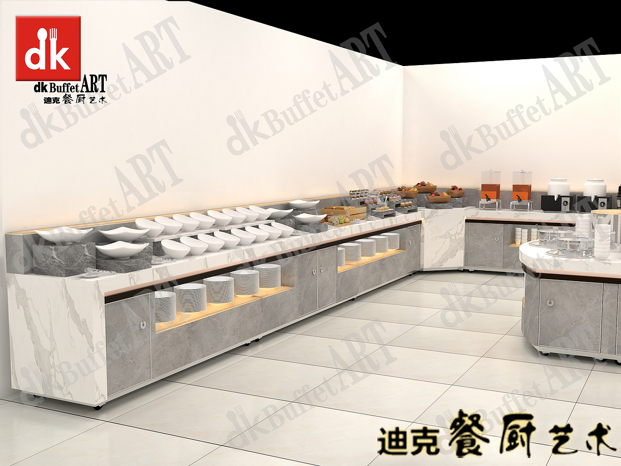 内蒙古京科电厂食堂自助餐台设计