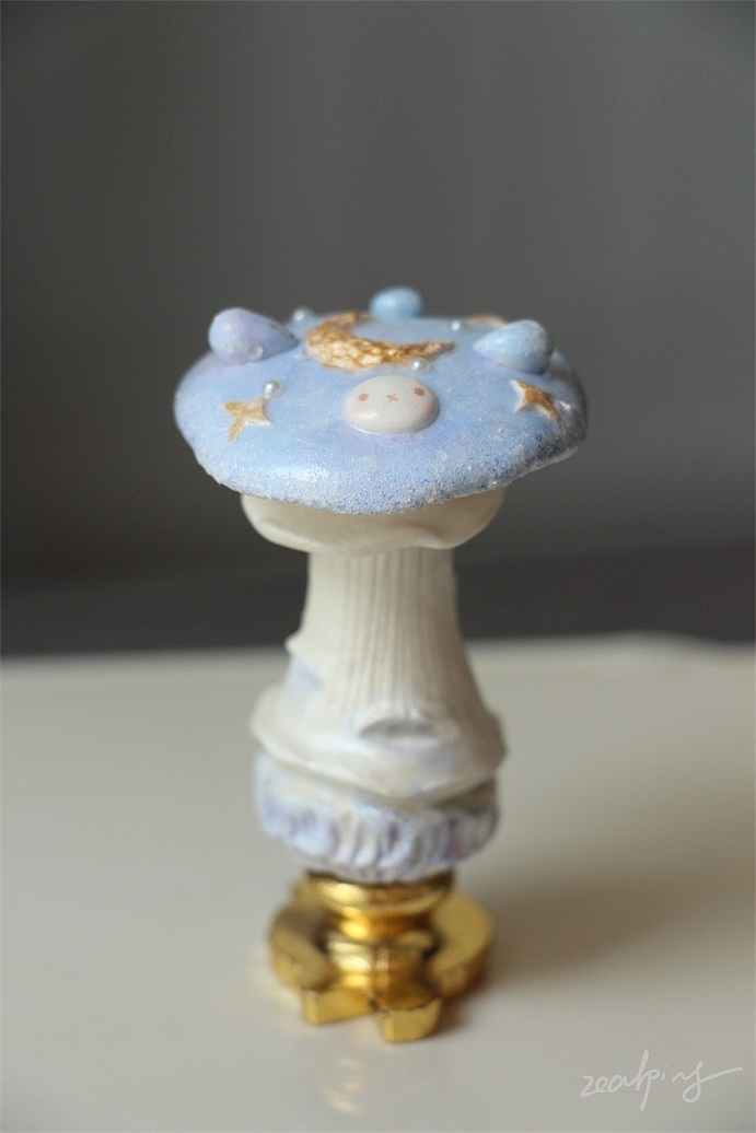 原创火漆手柄-夏夜星月蘑菇兔