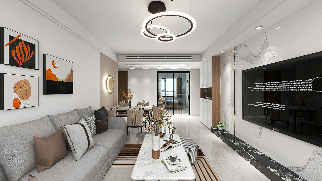 济南市万泰装饰融创文旅城125平现代风格案例