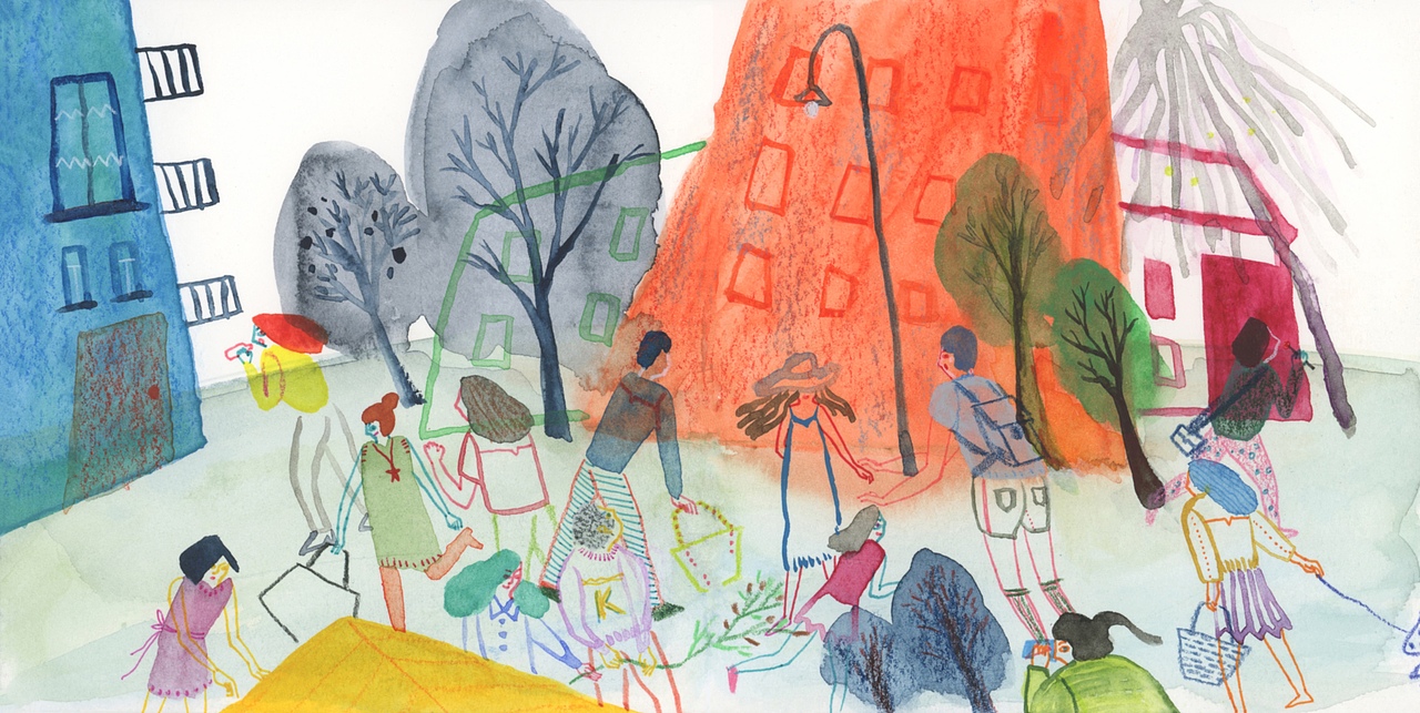 小镇里的人（图ZMzcwNzE4MjIw） - 艺术插画 - 站酷设计师Ni9插画原创素材 - 站酷ZCOOL