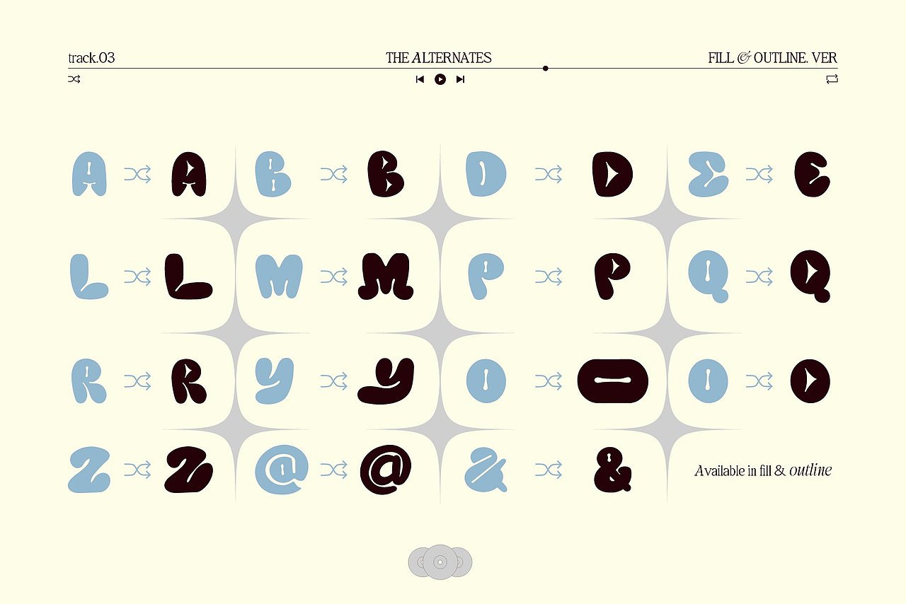 潮流趣味卡通涂鸦潮牌文创音乐海报标题气泡英文字体