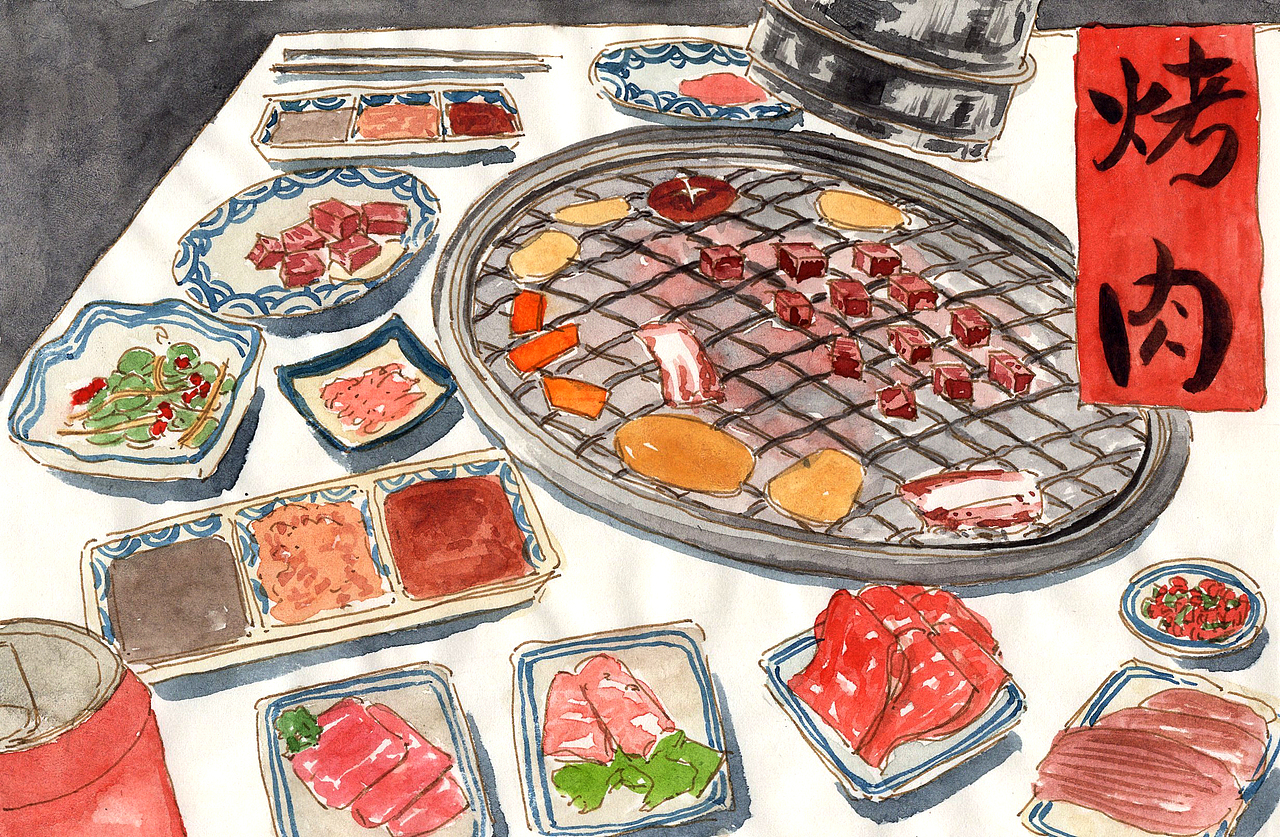 美食手绘|钢笔淡彩|美食治愈一切