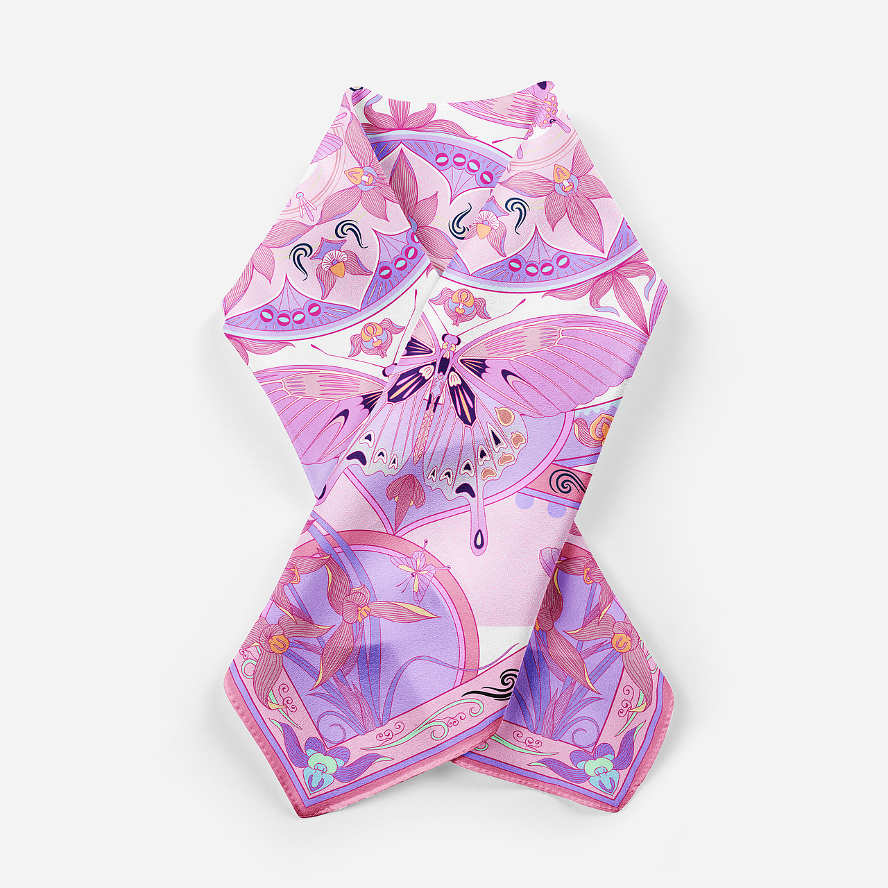 《兰》方巾图案设计