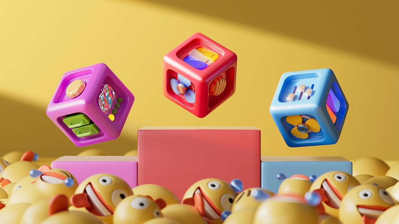 解压益智玩具 C4D建模渲染