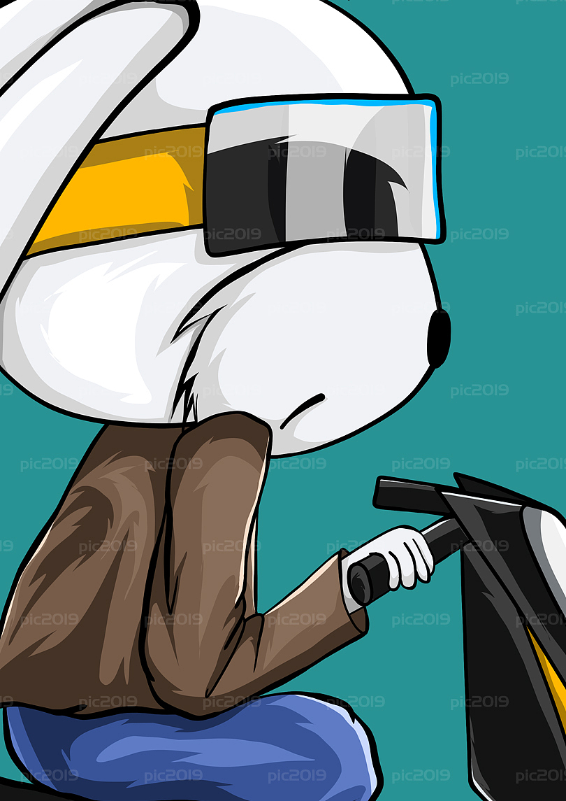 原创插画 骑上我心爱的小摩托