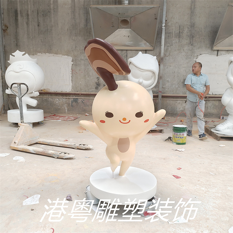 卡通三喵玻璃钢纤维奶茶店IP雕塑摆件装饰