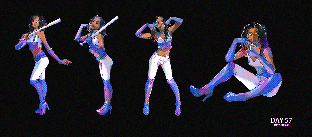 【人物隔日涂】51-100（图ZMzE1NzQ4NjI4） - 创作习作 - 站酷设计师黑羊呀原创素材 - 站酷ZCOOL