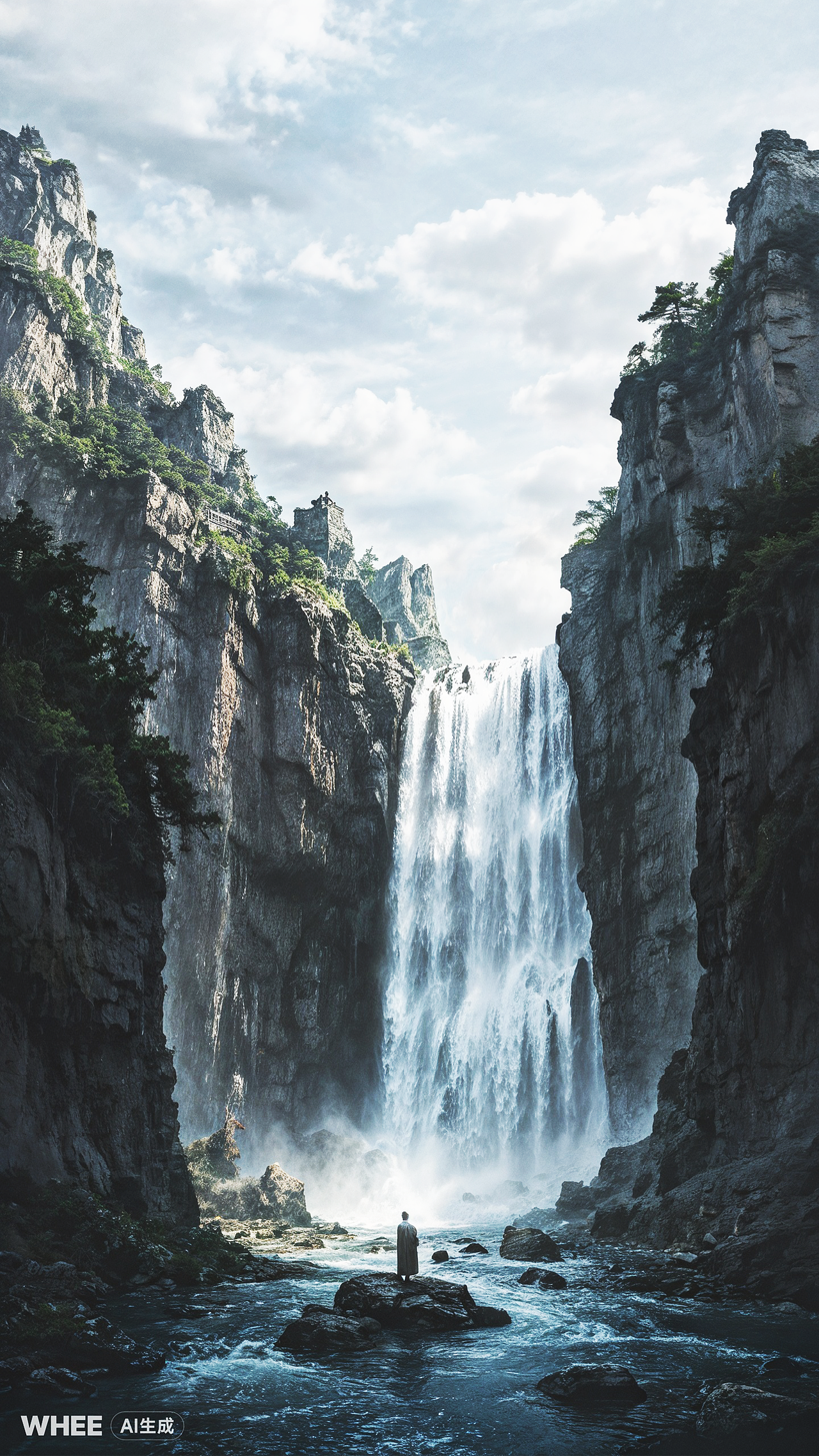 《望庐山瀑布》|AI古韵，诗词入画来