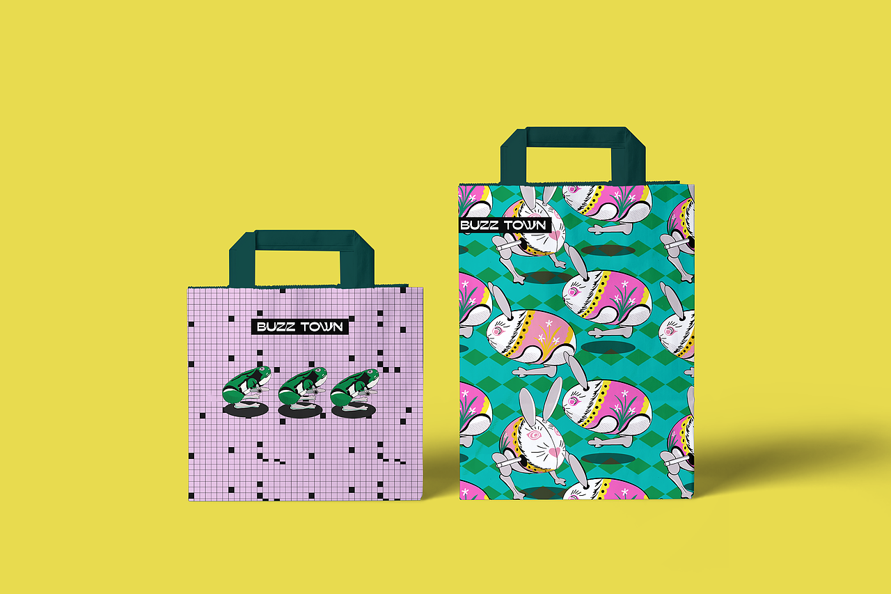 复古波谱插画 - 创新业务“拔丝小镇”