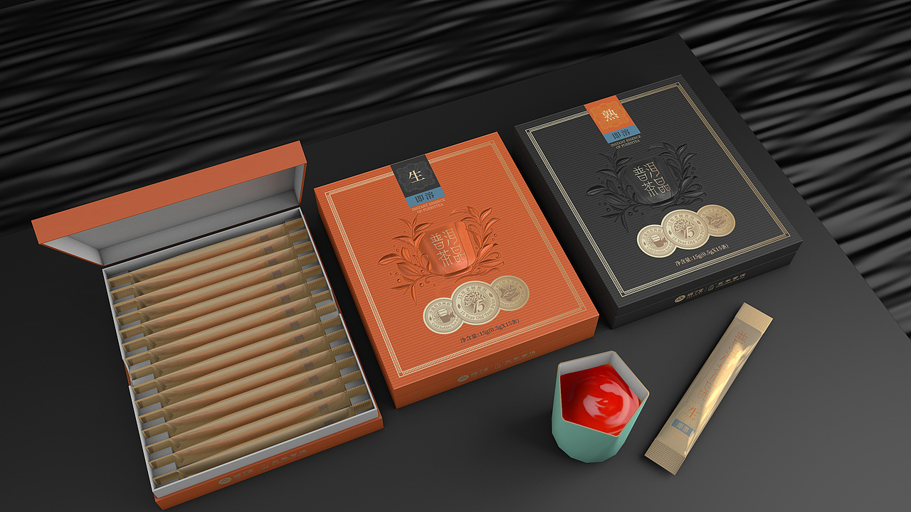新式茶饮普洱茶晶包装设计（图ZMzU3OTIxOTIw） - 包装 - 站酷设计师智跑广告原创素材 - 站酷ZCOOL
