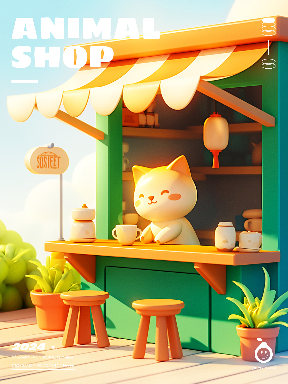 AIGC-运营插画设计【卡通动物微缩场景】（图ZMzcwNzA2NzA4） - 商业插画 - 站酷设计师柚子加一原创素材 - 站酷ZCOOL