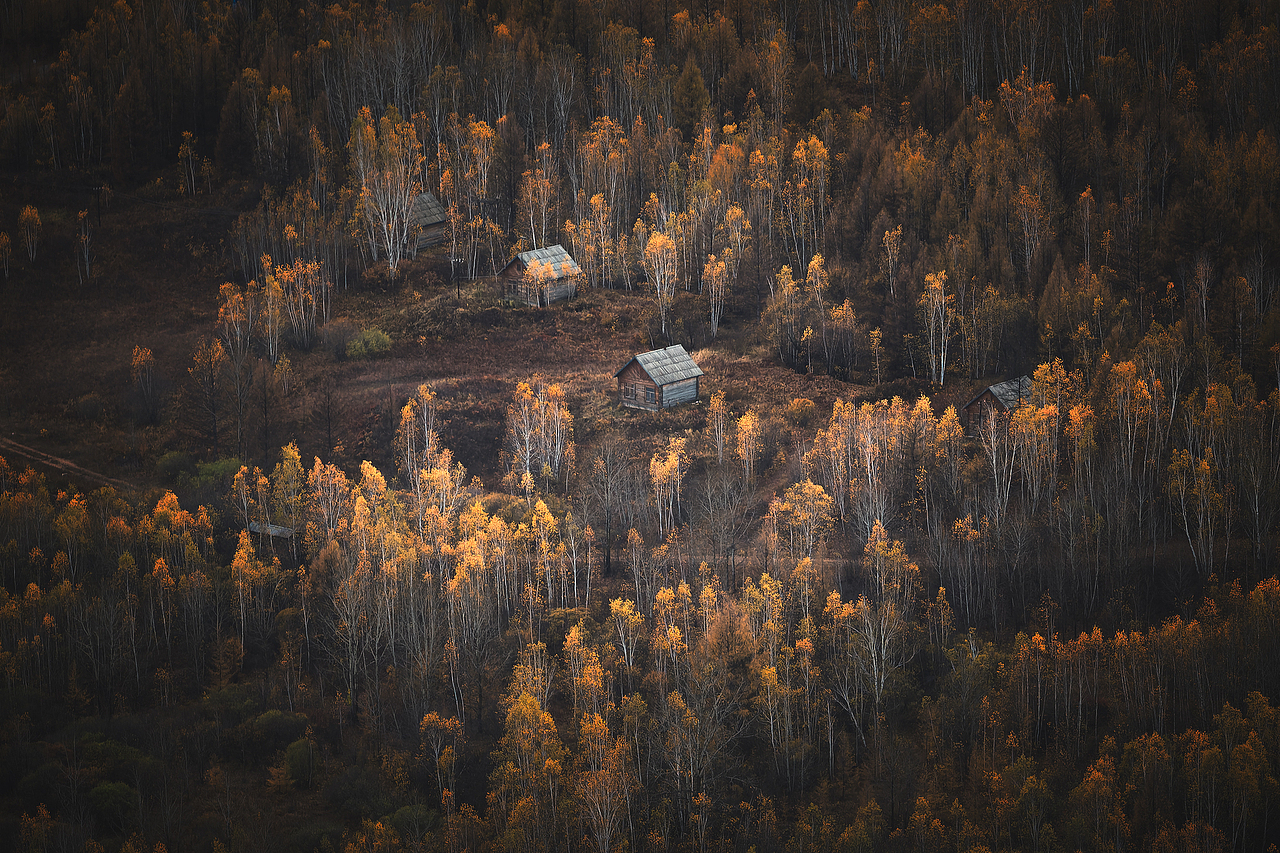 秋天的呼伦贝尔 - 御3无人机长焦拍摄