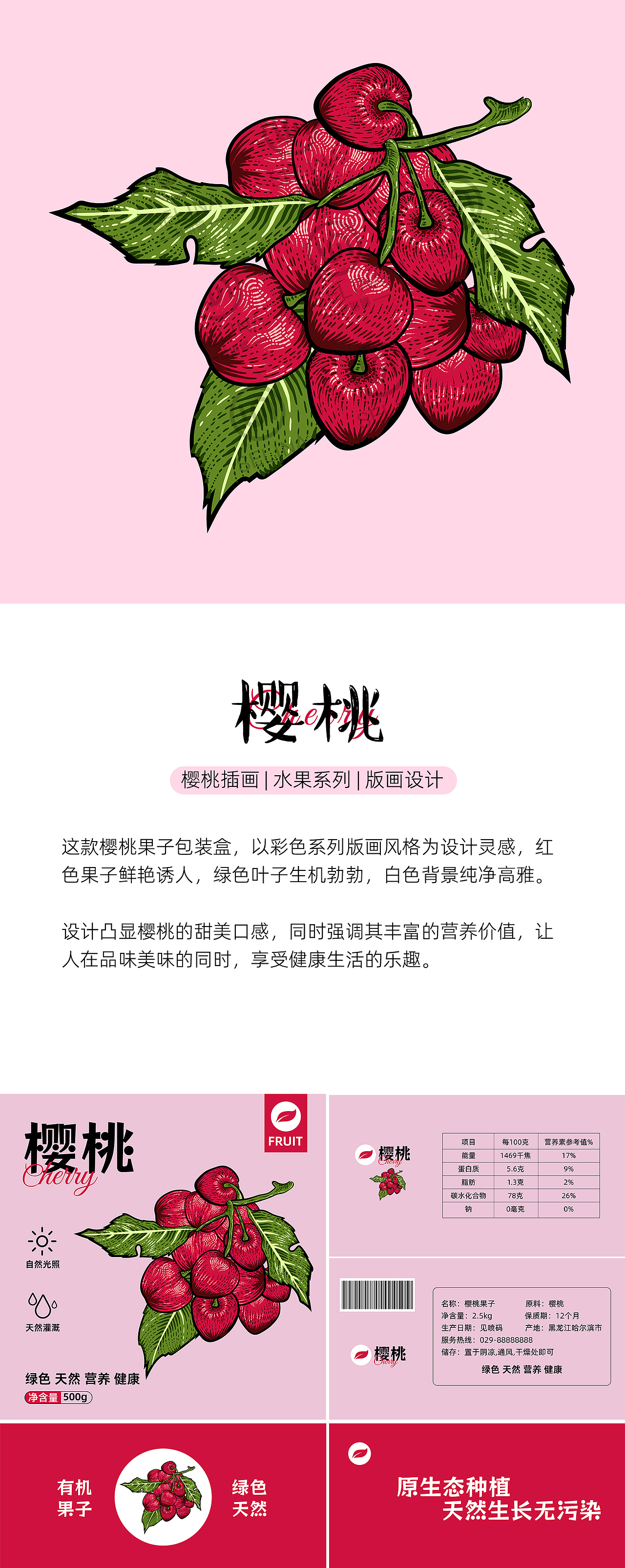 包装设计 | 水果包装系列插画 版画风