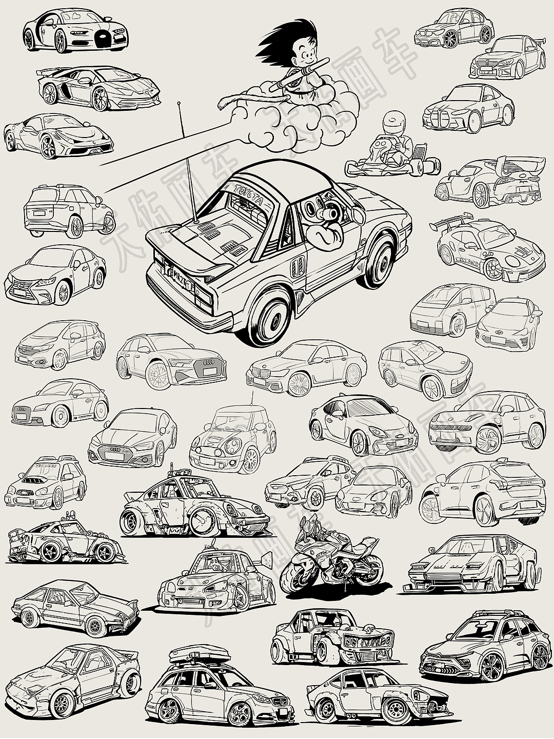 挑战100张汽车线稿（图ZMzcwNjI3NDc2） - 艺术插画 - 站酷设计师天佑画车原创素材 - 站酷ZCOOL