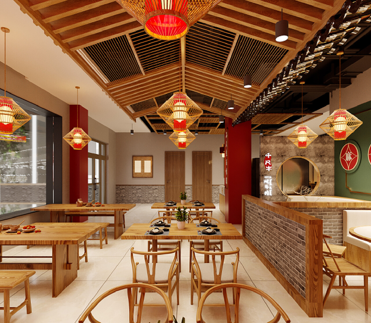 餐饮空间设计·新陶然-创意川菜，重庆川菜餐饮品牌-建E网设计案例
