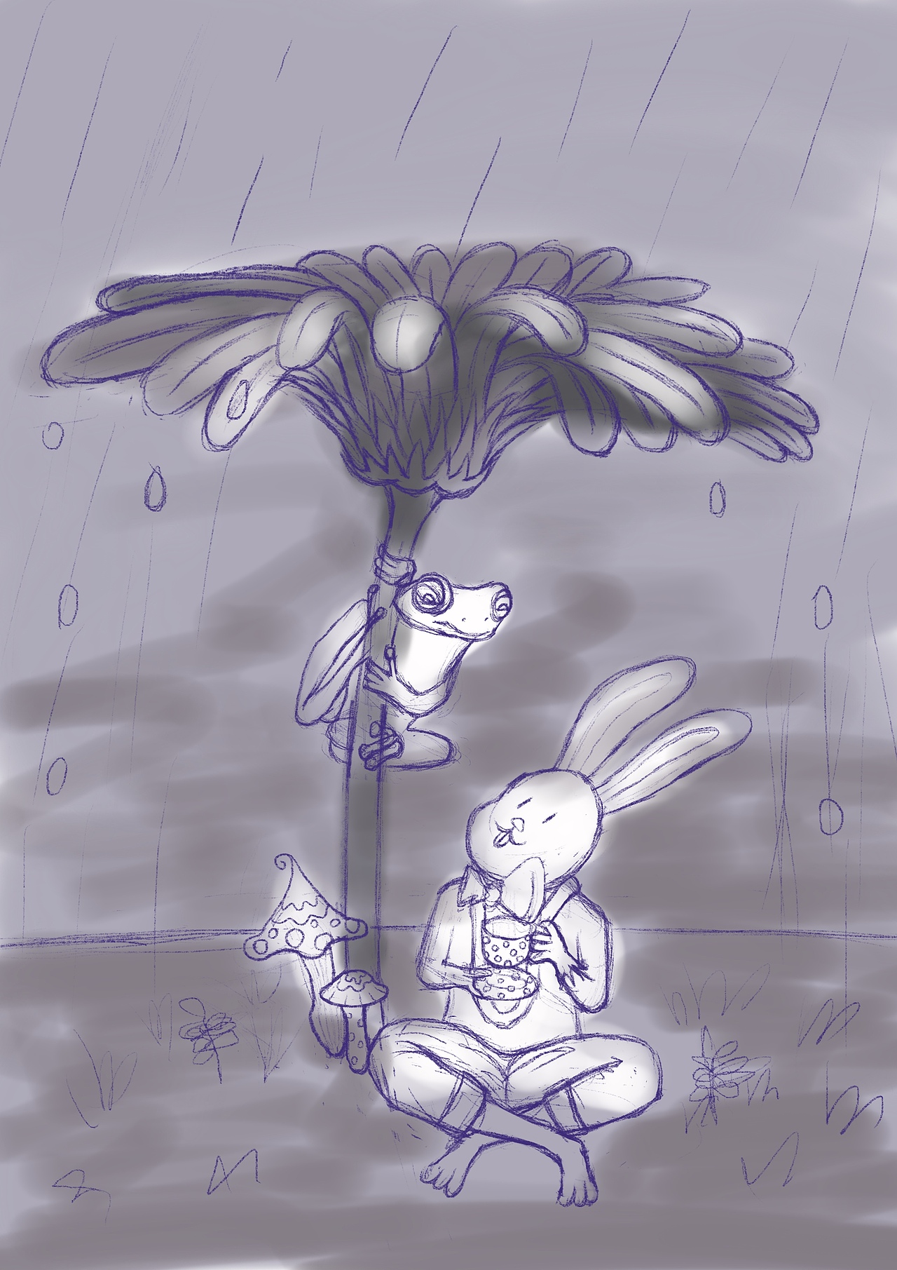 二十四节气插画-雨水（图ZMzMxNDYzMTA0） - 创作习作 - 站酷设计师何圆圆98原创素材 - 站酷ZCOOL