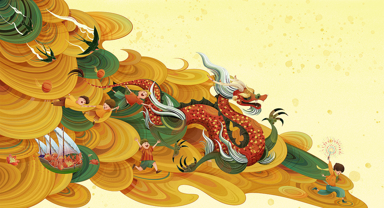 龙年插画（图ZMzUxNzcyMzA4） - 商业插画 - 站酷设计师司徒罗杰原创素材 - 站酷ZCOOL