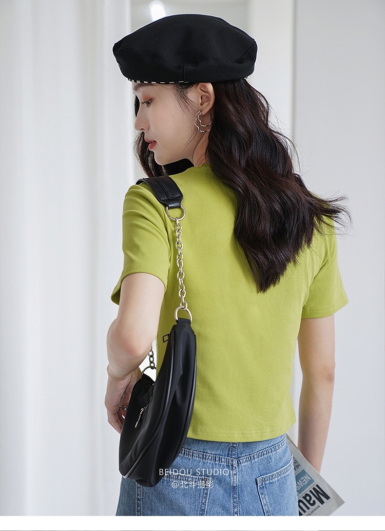 模特小咪 短袖T恤拍摄 上衣拍照