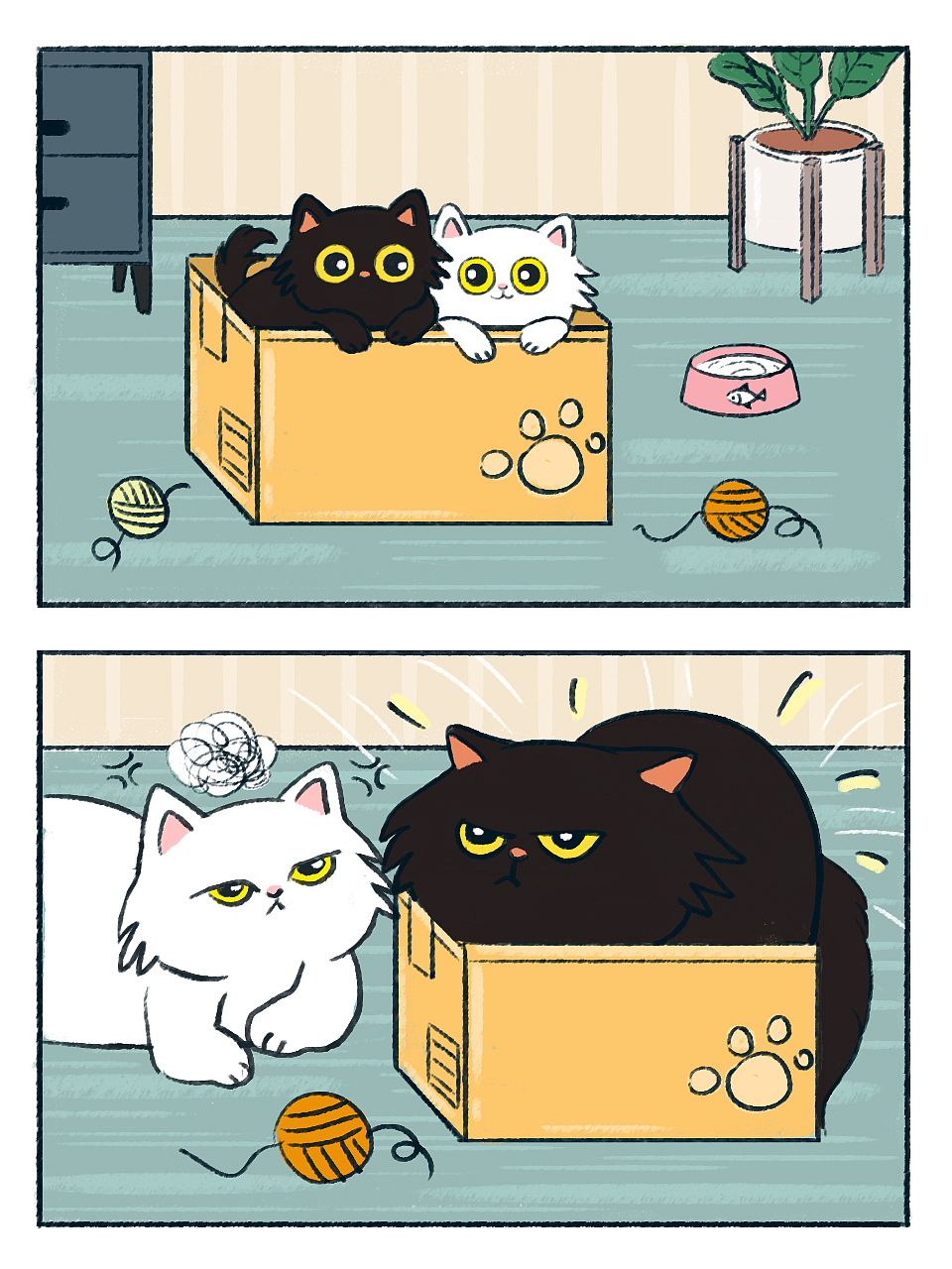 办公喵喵的日常（图ZMzYxMDc1MjY4） - 单幅漫画 - 站酷设计师luoyingegg原创素材 - 站酷ZCOOL