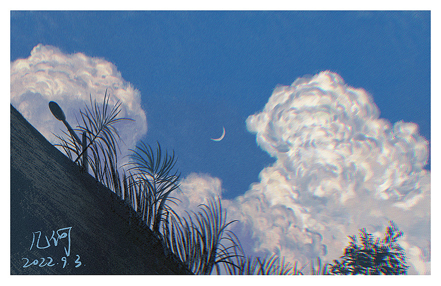 色彩练习-我听见回声，来自天空和云间。（图ZMzE2NDE2Njgw） - 创作习作 - 站酷设计师几何效应原创素材 - 站酷ZCOOL