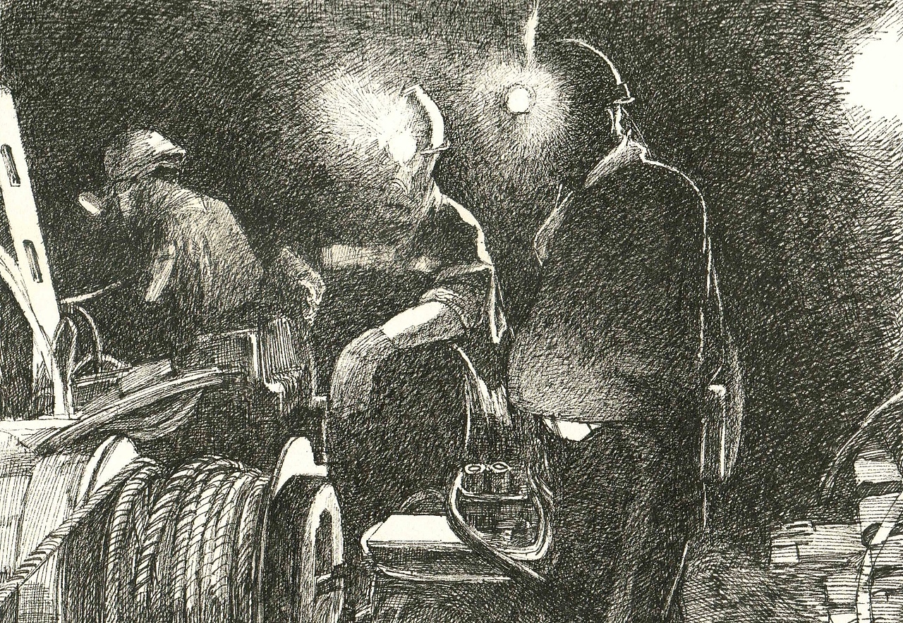 煤矿工人你最美（钢笔画）（图ZMzI4ODAxMzc2） - 绘画 - 站酷设计师画锦瑶瑶钢笔画原创素材 - 站酷ZCOOL